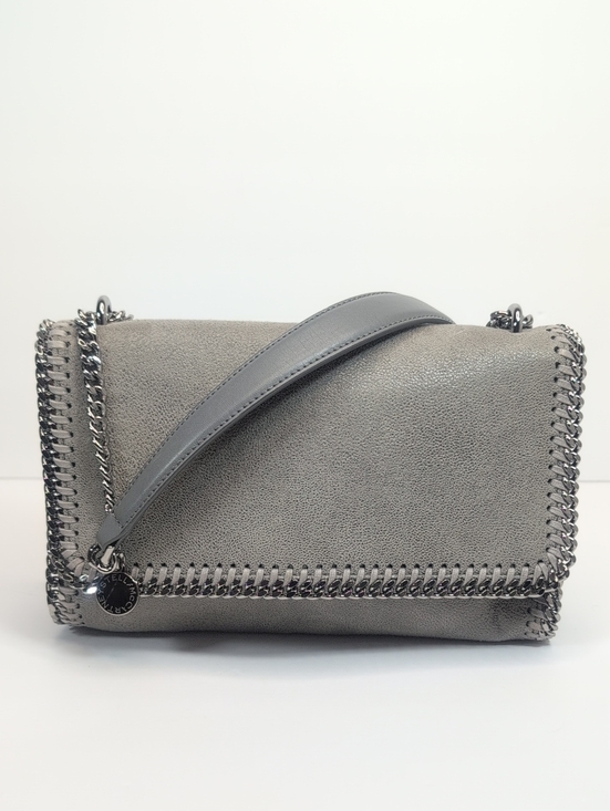 Stella McCartney Handbags - Stella McCartney Grey Faux Leather Falabella Flap Shoulder Bag